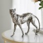 Artekko Animal Ασημί Επιτραπέζιο Διακοσμητικό Τζάγκουαρ από Ρητίνη (33x8x23.5)cm