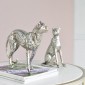 Artekko Animal Ασημί Επιτραπέζιο Διακοσμητικό Τζάγκουαρ από Ρητίνη (33x8x23.5)cm