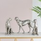 Artekko Animal Ασημί Επιτραπέζιο Διακοσμητικό Τζάγκουαρ από Ρητίνη (33x8x23.5)cm