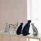 Artekko Animal Ασημί Επιτραπέζιο Διακοσμητικό Τζάγκουαρ από Ρητίνη (33x8x23.5)cm