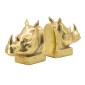 Artekko Rhino Βιβλιοστάτες Ρινόκερος Ρητίνη Χρυσό (15.5x8.9x14.5)cm Σετ/2