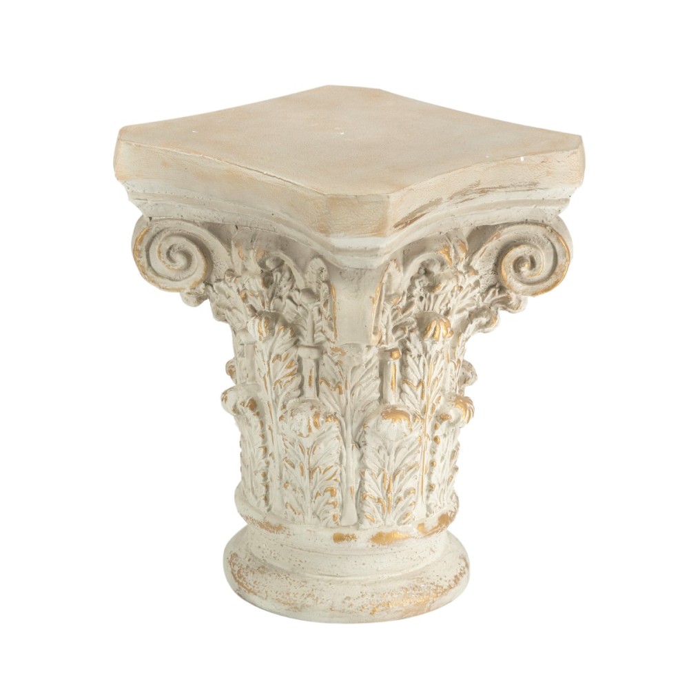 Artekko Pedestal Διακοσμητική Ανθοστήλη Βάθρο από Μαγνήσιο Μπεζ (35.5x35.5x44.5)cm