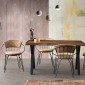 Artekko Efor Pera Τραπέζι MDF με Εφέ Κορμού Καφέ και Μεταλλικά Μαύρα Πόδια (140x80x75)cm
