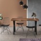 Artekko Efor Pera Τραπέζι MDF με Εφέ Κορμού Καφέ και Μεταλλικά Μαύρα Πόδια (140x80x75)cm
