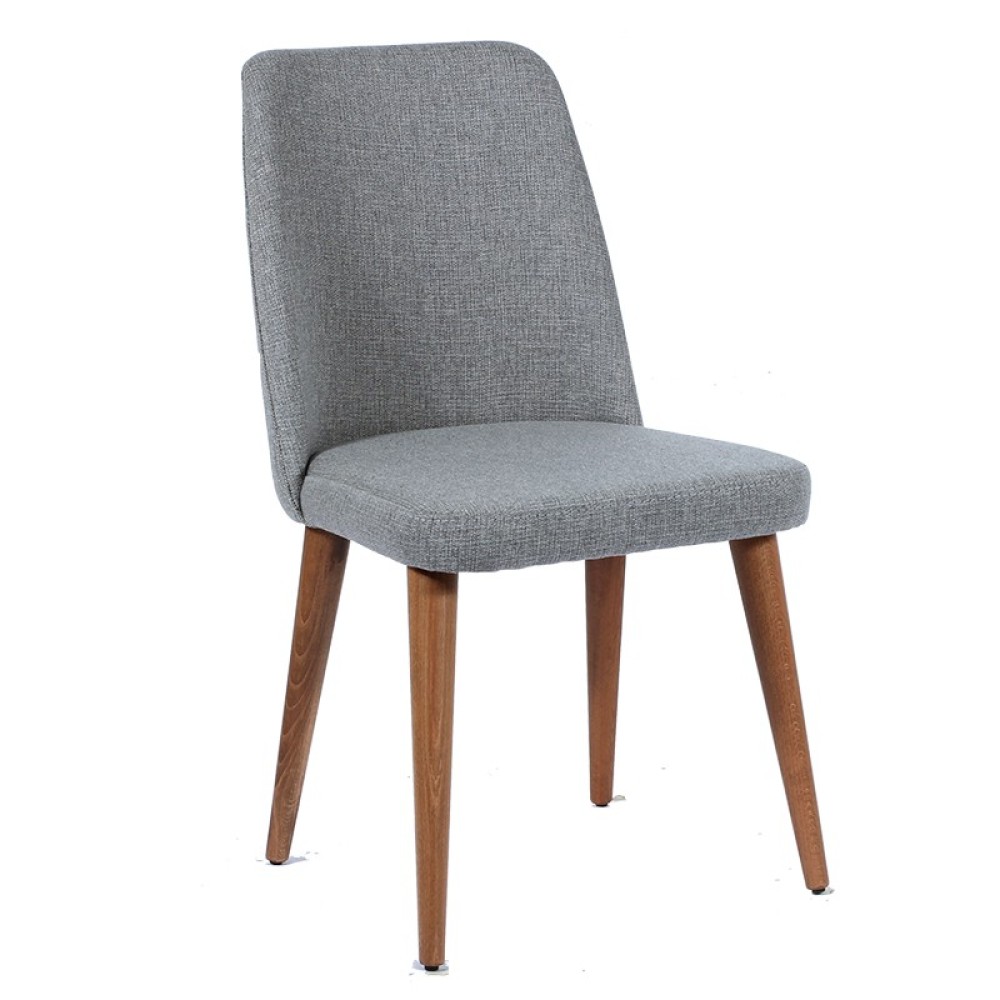 Artekko Milano Ξύλινη Καρέκλα με Ανοιχτό Γκρι Ύφασμα (59x59x91)cm