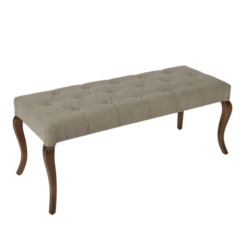 Artekko Bench Καφέ Ταμπουρέ με Μπουκλέ Ύφασμα (120x47x48)cm
