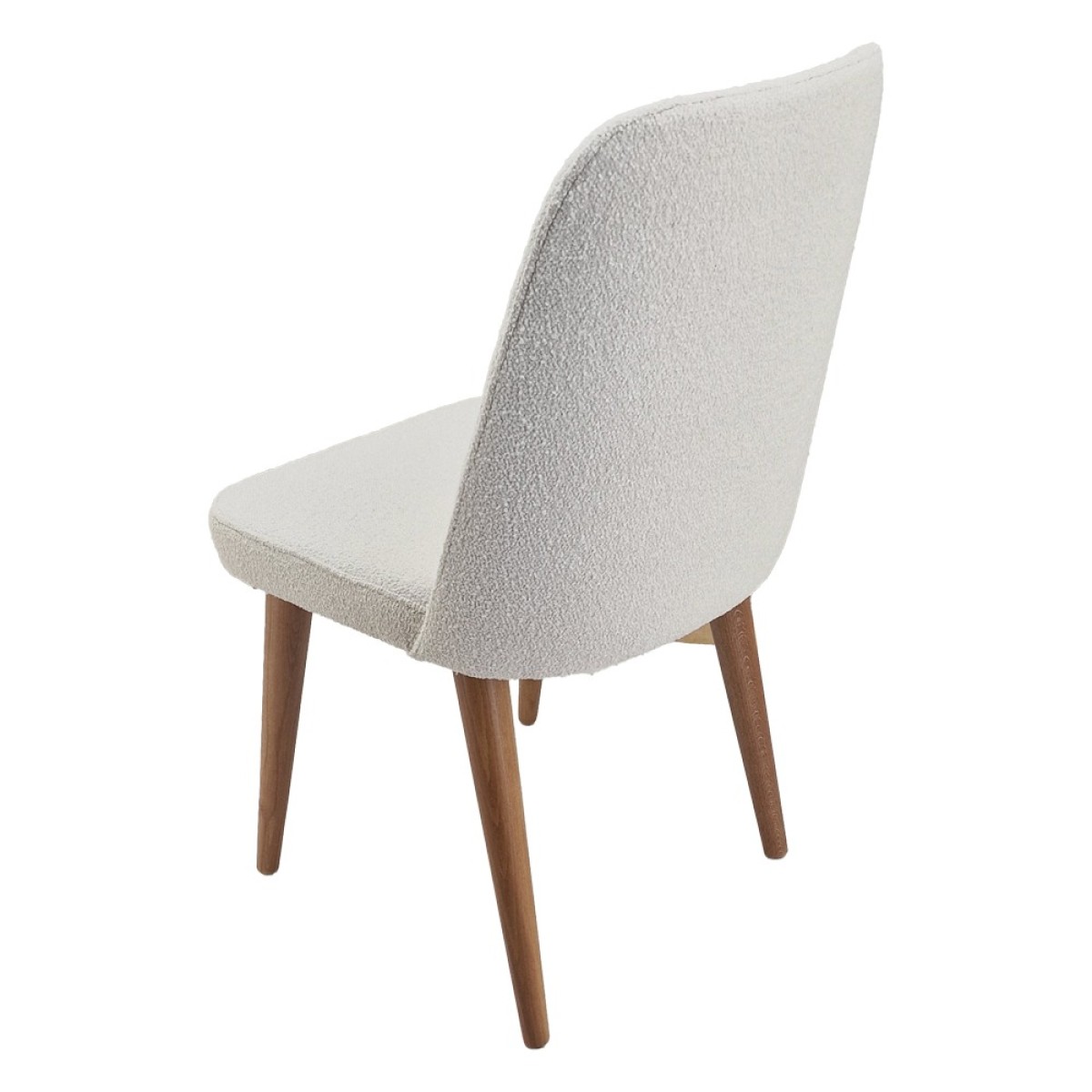 Artekko Milano Ξύλινη Καρέκλα με Λευκό Μπουκλέ Ύφασμα (48x50x91)cm