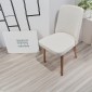 Artekko Milano Ξύλινη Καρέκλα με Λευκό Μπουκλέ Ύφασμα (48x50x91)cm