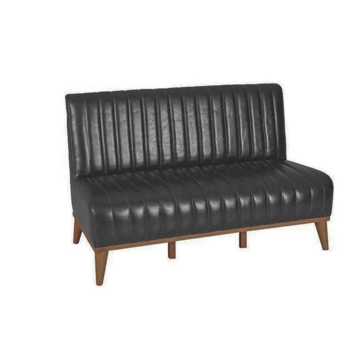 Artekko Καναπές διθέσιος SEDIR καρυδί ξύλο ύφασμα PETEK 10 BLACK