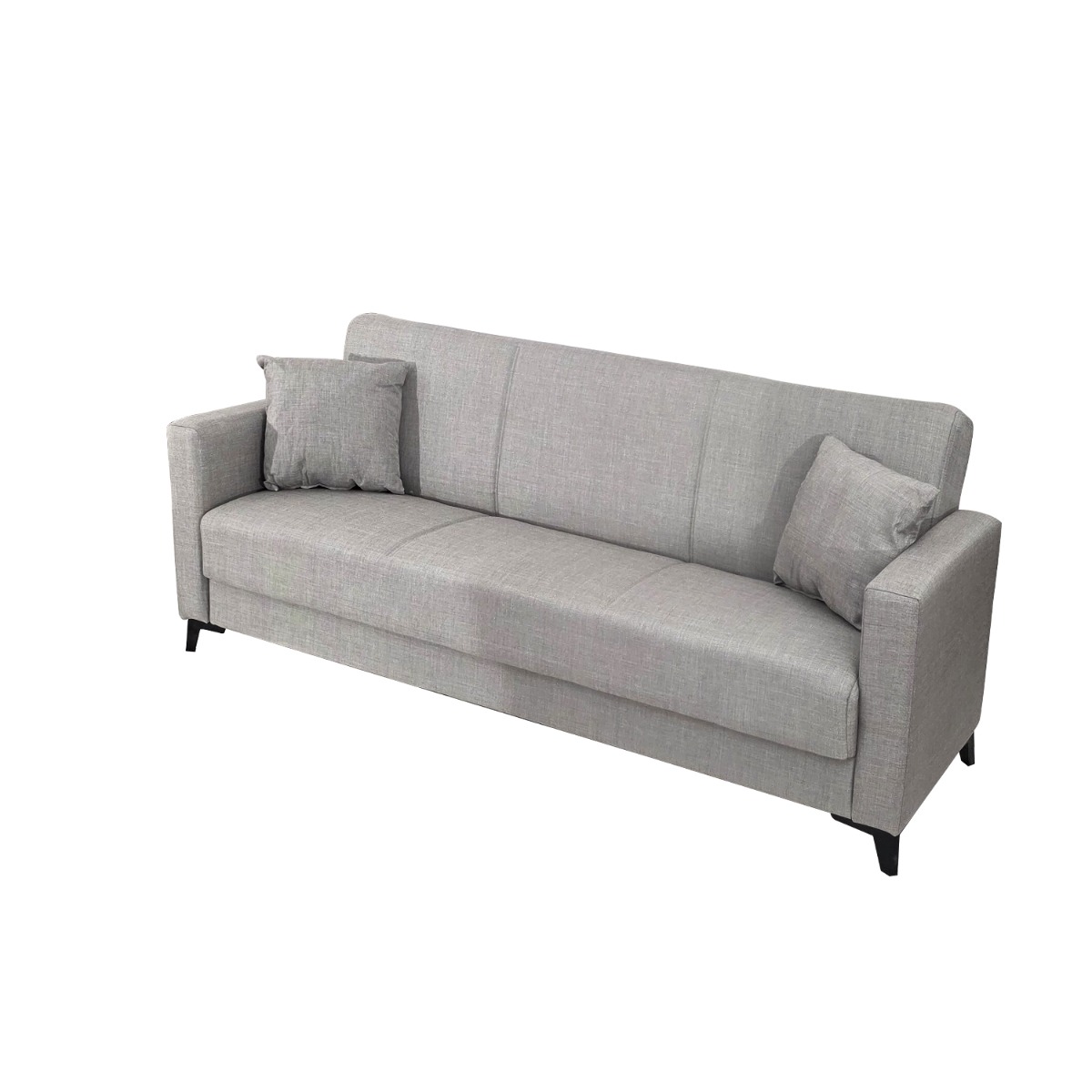 Artekko Pixie Γκρι Τριθέσιος Καναπές Κρεβάτι με Αποθηκευτικό Χώρο (205x80x85)cm Κρεβάτι (180x100x45)cm