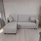 Artekko Pixie Γκρι Τριθέσιος Καναπές Κρεβάτι με Αναστρέψιμη Γωνία και Αποθηκευτικό Χώρο (200x135x85)cm Κρεβάτι (180x100x45)cm