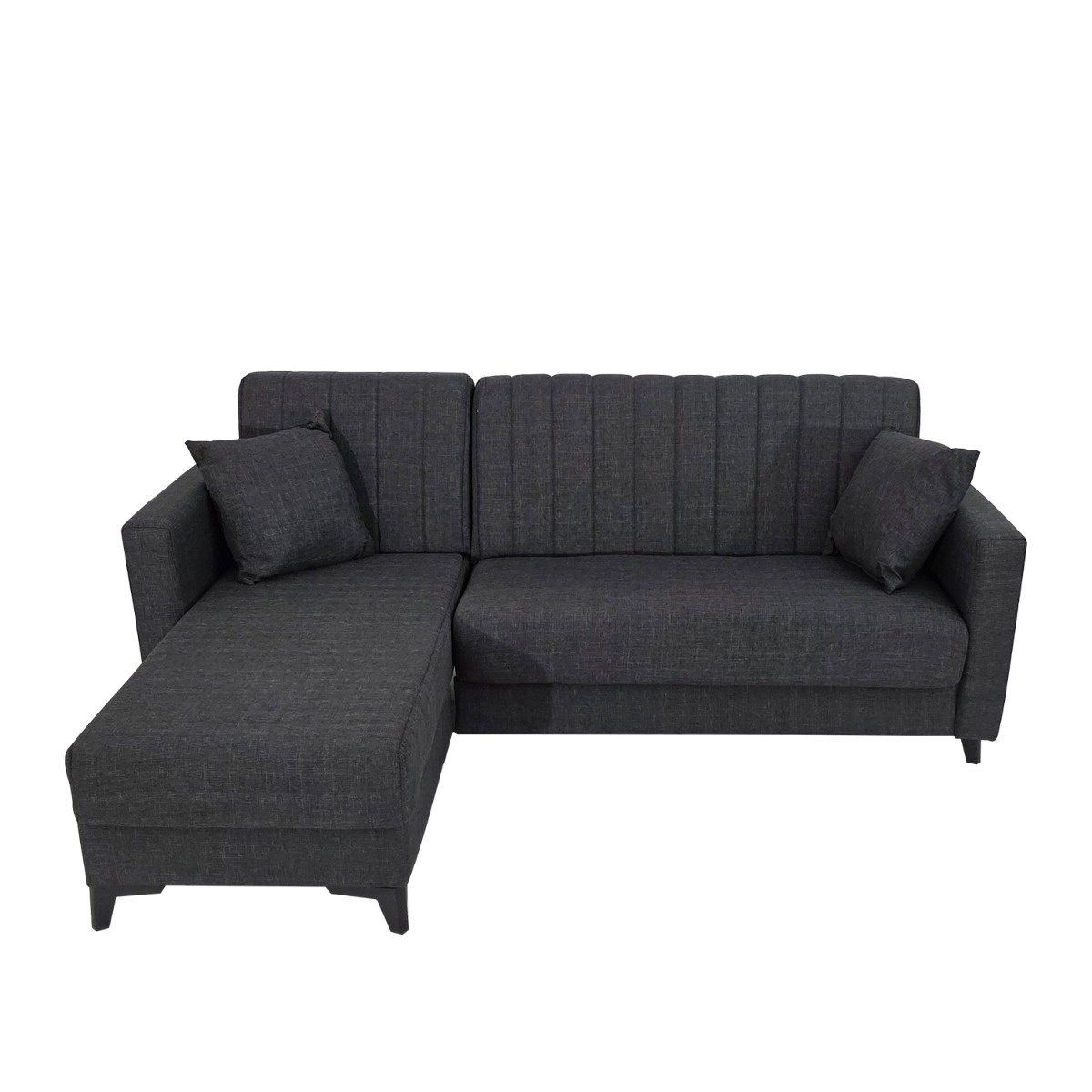 Artekko Pixie Γκρι Τριθέσιος Καναπές Κρεβάτι με Αναστρέψιμη Γωνία και Αποθηκευτικό Χώρο (200x135x85)cm Κρεβάτι (180x100x45)cm