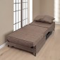 Artekko Thales Καφέ Πολυθρόνα Κρεβάτι με Αποθηκευτικό Χώρο (110x85x90)cm Κρεβάτι (200x85x45)cm