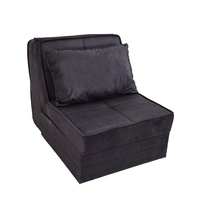 Artekko Thales Γκρι Πολυθρόνα Κρεβάτι με Αποθηκευτικό Χώρο (110x85x90)cm Κρεβάτι (200x85x45)cm