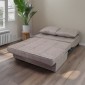Artekko Thales Μπεζ Διθέσιος Καναπές με Αποθηκευτικό Χώρο (110x140x90)cm Κρεβάτι (200x140x45)cm