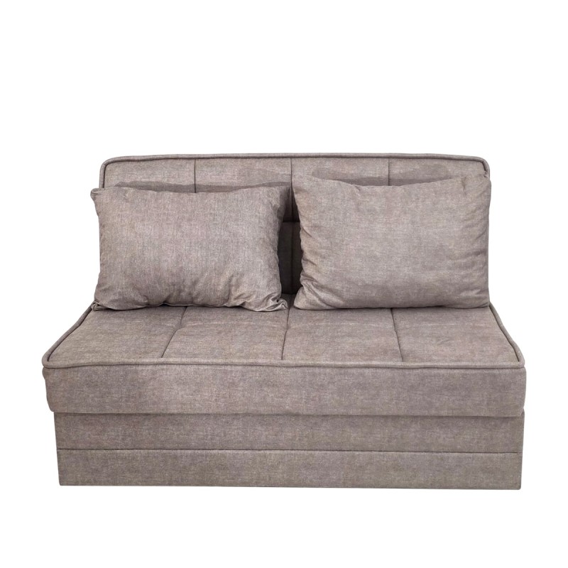 Artekko Thales Μπεζ Διθέσιος Καναπές με Αποθηκευτικό Χώρο (110x140x90)cm Κρεβάτι (200x140x45)cm