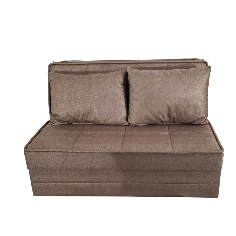 Artekko Thales Καφέ Διθέσιος Καναπές με Αποθηκευτικό Χώρο (110x140x90)cm Κρεβάτι (200x140x45)cm