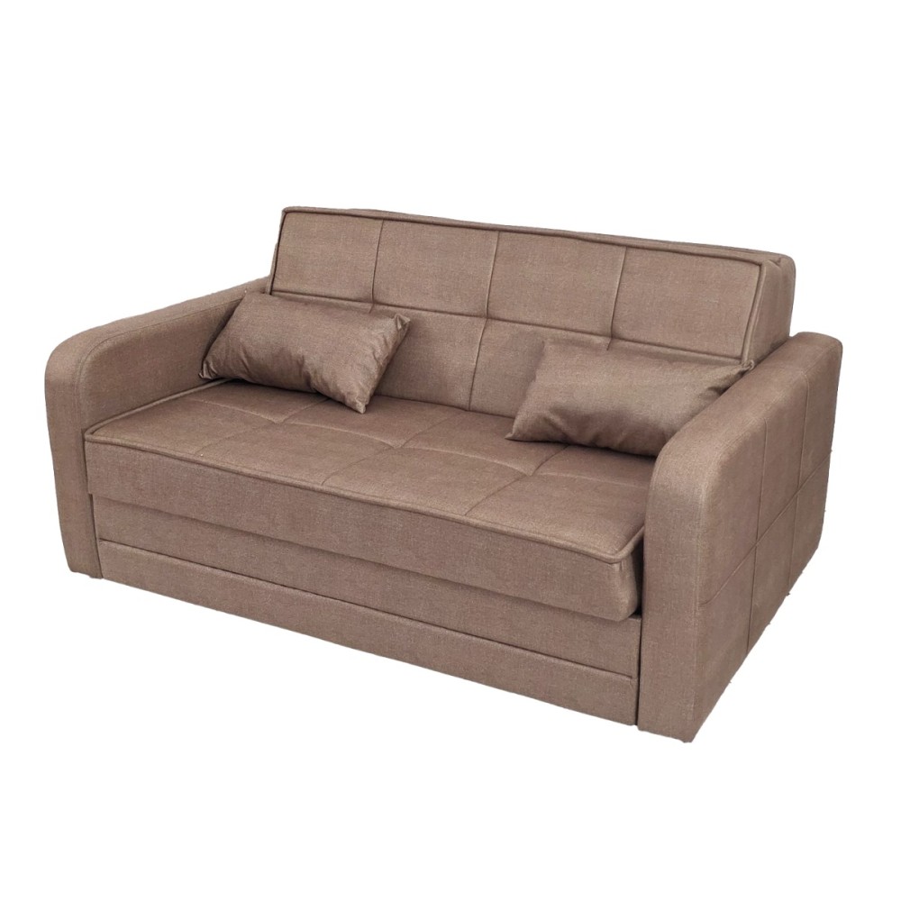 Artekko Dafne Καφέ Διθέσιος Καναπές με Αποθηκευτικό Χώρο (110x170x90)cm Κρεβάτι (200x140x45)cm