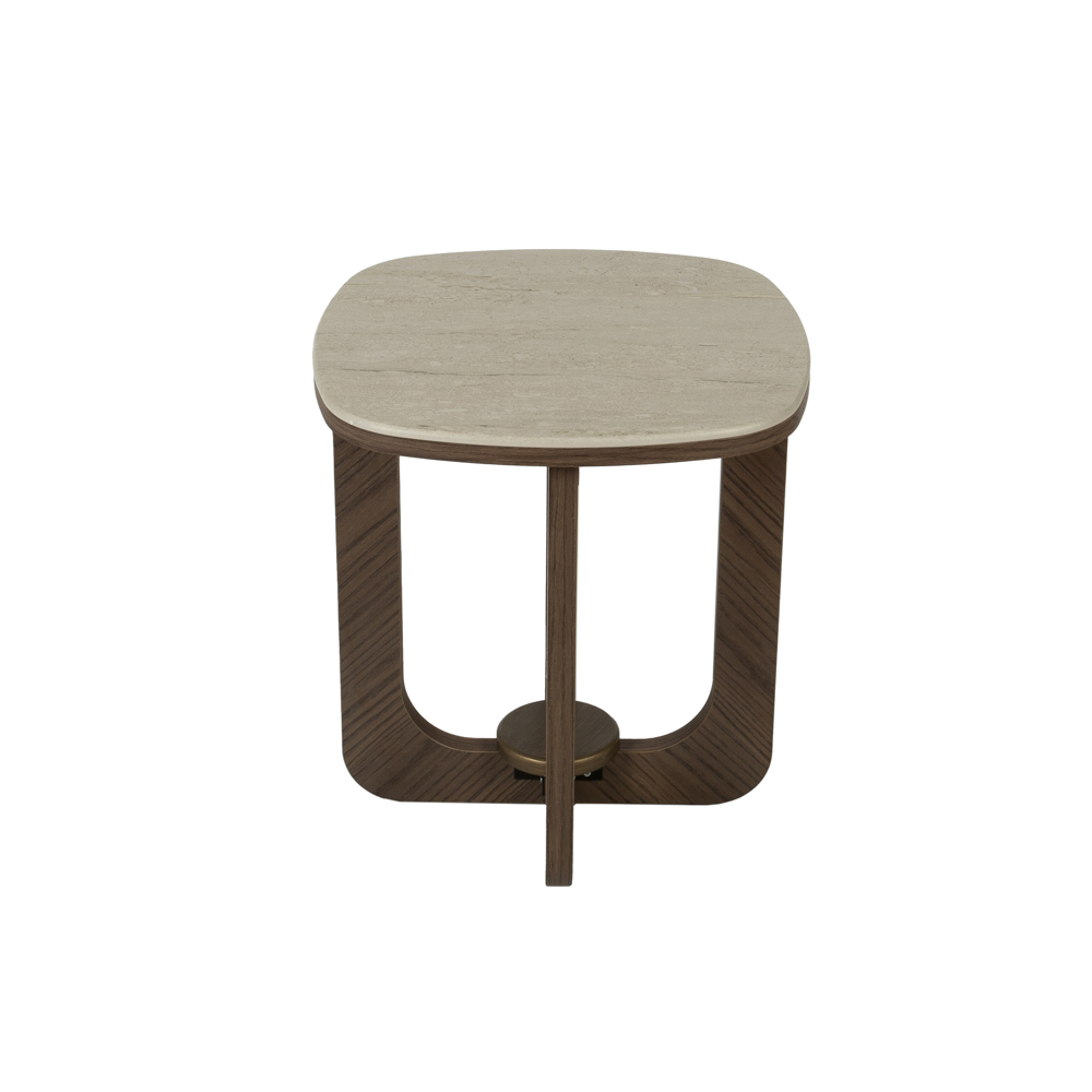 Artekko Stone Καφέ Τραπέζι Σαλονιού MDF με Όψη Πέτρας στην Επιφάνεια (45x45x50)cm
