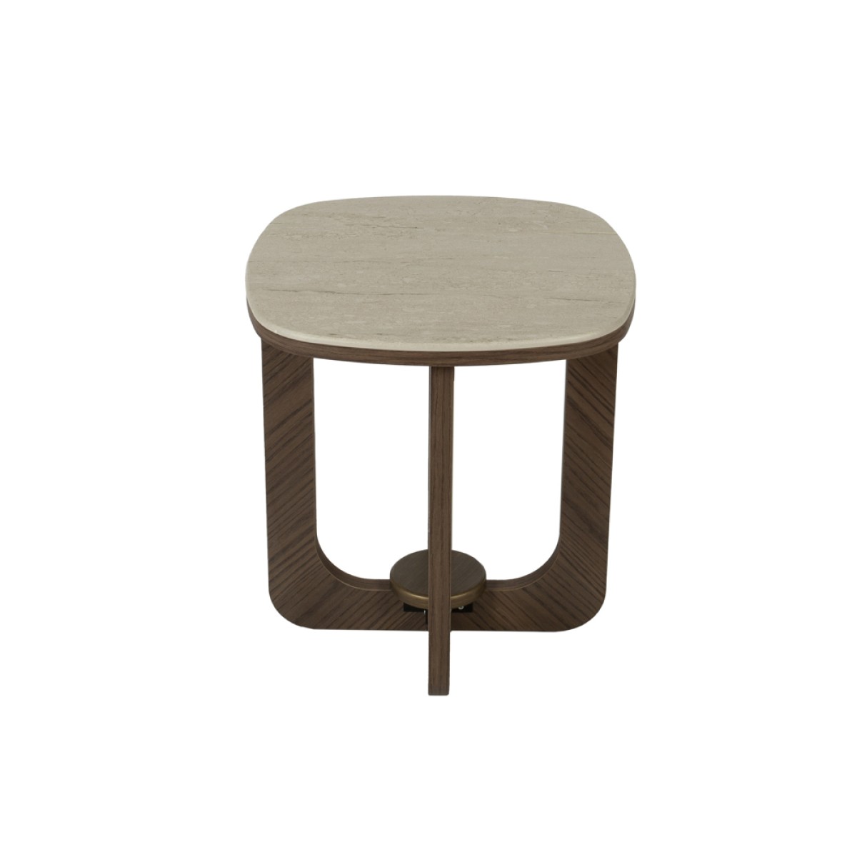 Artekko Stone Καφέ Τραπέζι Σαλονιού MDF με Όψη Πέτρας στην Επιφάνεια (45x45x50)cm