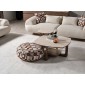 Artekko Stone Καφέ Τραπέζι Σαλονιού MDF με Όψη Πέτρας στην Επιφάνεια (90x90x42)cm