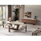 Artekko Stone Καφέ Τραπεζαρία MDF με Όψη Πέτρας στην Επιφάνεια (200x100x78)cm