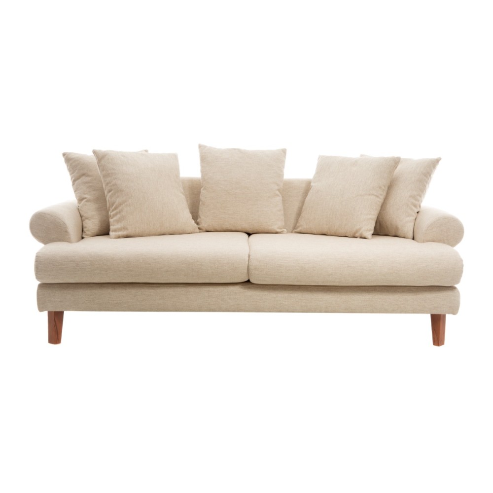 Artekko Uk  Καναπές Τριθέσιος Υφασμάτινος Μπεζ (210x100x75)cm