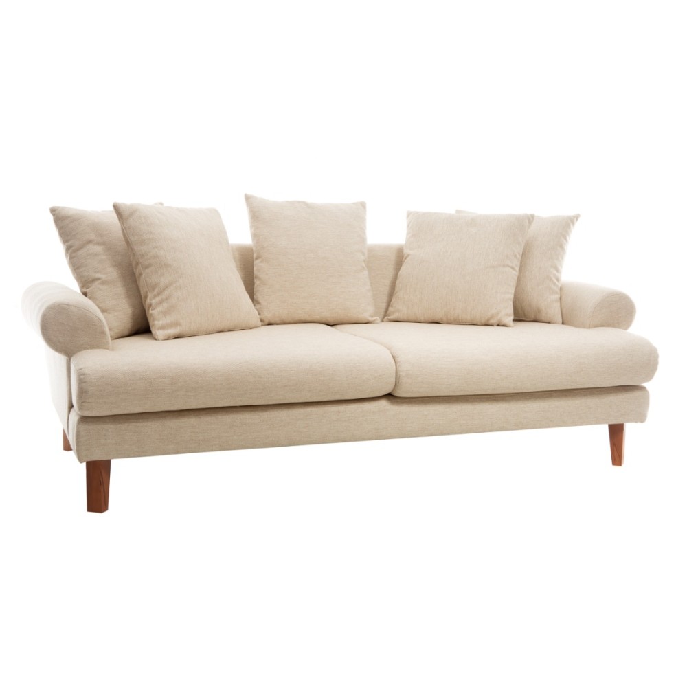 Artekko Uk  Καναπές Τριθέσιος Υφασμάτινος Μπεζ (210x100x75)cm