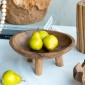 Artekko Woody Μπολ Διακοσμητικό από Ξύλο Teak Φυσικό Σετ/2