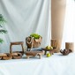 Artekko Woody Μπολ Διακοσμητικό από Ξύλο Teak Φυσικό Σετ/2