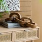 Artekko Woody Διακοσμητική Αλυσίδα από Ξύλο Teak Φυσική Απόχρωση (20x20x25)cm Σετ/2