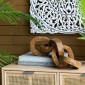Artekko Woody Διακοσμητική Αλυσίδα από Ξύλο Teak Φυσική Απόχρωση (20x20x25)cm Σετ/2