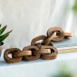 Artekko Woody Διακοσμητική Αλυσίδα από Ξύλο Teak Φυσική Απόχρωση (20x20x25)cm Σετ/2