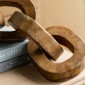 Artekko Woody Διακοσμητική Αλυσίδα από Ξύλο Teak Φυσική Απόχρωση (20x20x25)cm Σετ/2
