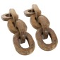 Artekko Woody Διακοσμητική Αλυσίδα από Ξύλο Teak Φυσική Απόχρωση (20x20x25)cm Σετ/2