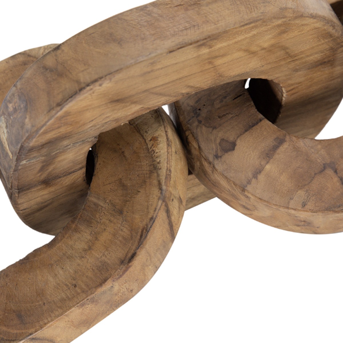 Artekko Woody Διακοσμητική Αλυσίδα από Ξύλο Teak Φυσική Απόχρωση (20x20x25)cm Σετ/2