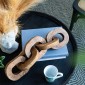 Artekko Woody Διακοσμητική Αλυσίδα από Ξύλο Teak Φυσική Απόχρωση (20x20x25)cm Σετ/2