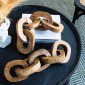 Artekko Woody Διακοσμητική Αλυσίδα από Ξύλο Teak Φυσική Απόχρωση (20x20x25)cm Σετ/2