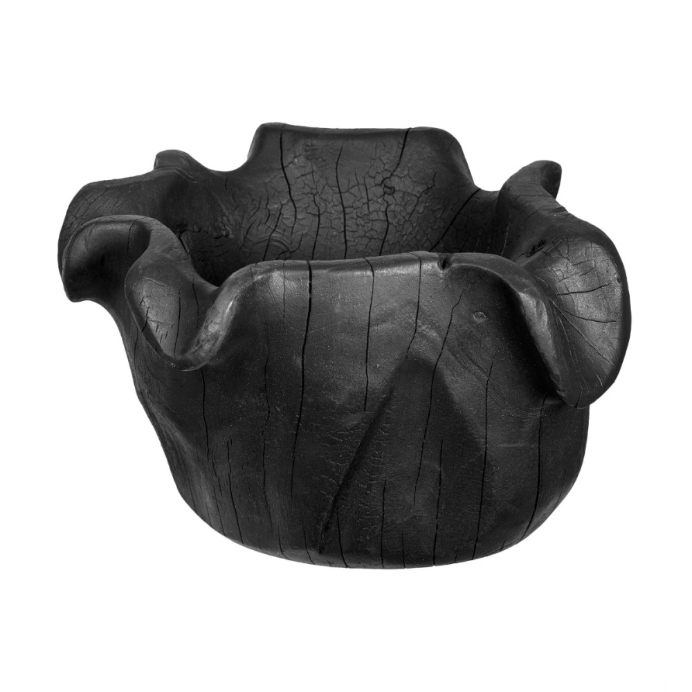Artekko Woody Μπολ Διακοσμητικό από Ξύλο Teak Μαύρο (35x30x20)cm