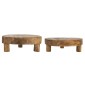 Artekko Woody Riser Πλατό Διακοσμητικό από Ξύλο Teak Φυσική Απόχρωση (30x30x10)cm Σετ/2