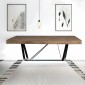 Artekko Julian Καφέ Τραπεζι MDF με Μαύρα Μεταλλικά Πόδια (180x90x73)cm