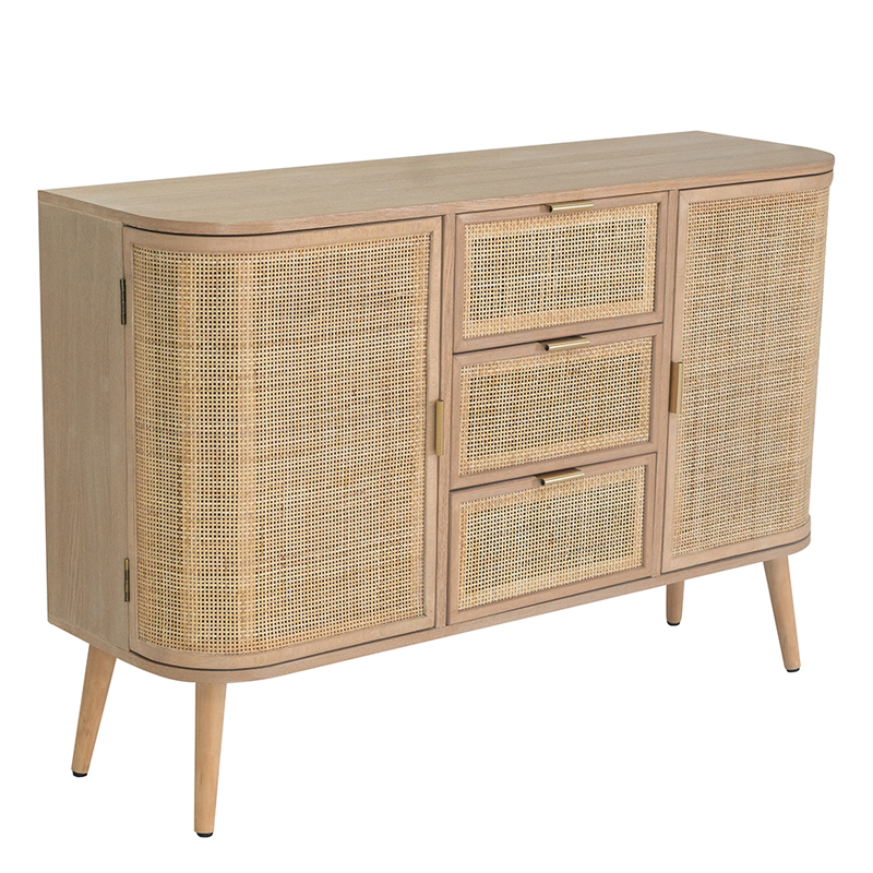 Artekko Cons Μπουφές MDF Ψάθα Φυσική Απόχρωση (119x40x81)cm
