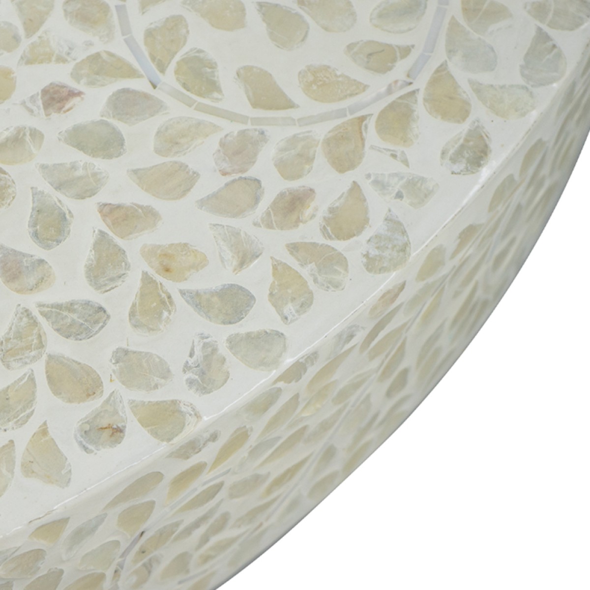 Artekko Ivory Τραπέζι Σαλονιού MDF Capiz Άσπρο Μπεζ (89x89x41)cm