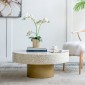 Artekko Ivory Τραπέζι Σαλονιού MDF Capiz Άσπρο Μπεζ (89x89x41)cm