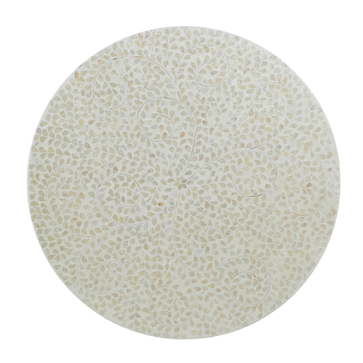 Artekko Ivory Τραπέζι Σαλονιού MDF Capiz Άσπρο Μπεζ (89x89x41)cm