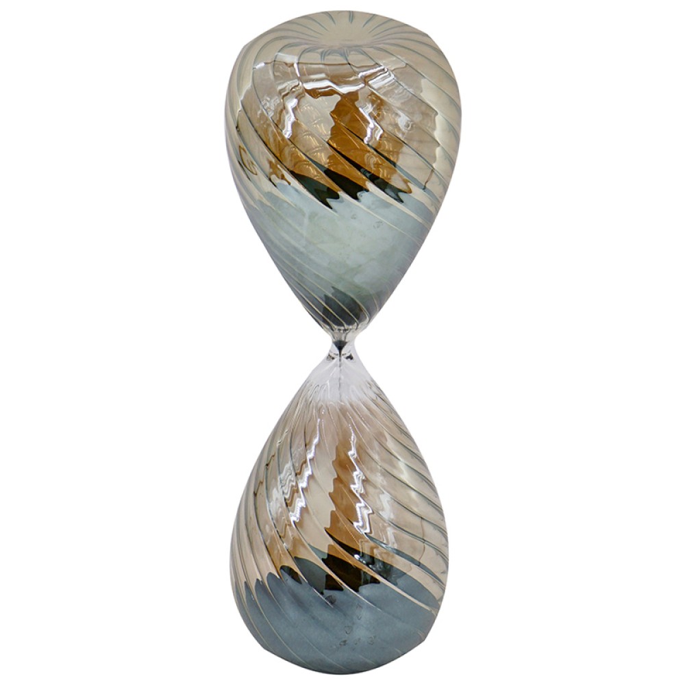 Artekko Hourglass Κλεψύδρα Διακοσμητική Γυαλί Καφέ Μαύρο (14x14x43)cm