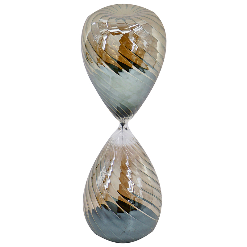 Artekko Hourglass Κλεψύδρα Διακοσμητική Γυαλί Καφέ Μαύρο (14x14x43)cm