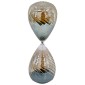 Artekko Hourglass Κλεψύδρα Διακοσμητική Γυαλί Καφέ Μαύρο (14x14x43)cm