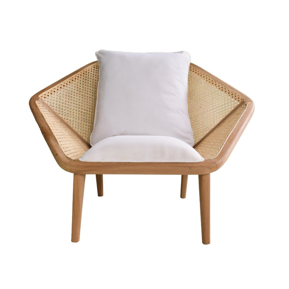 Artekko Tectona Πολυθρόνα από Ξύλο Teak/Ρατάν Φυσικό (105x82x75)cm
