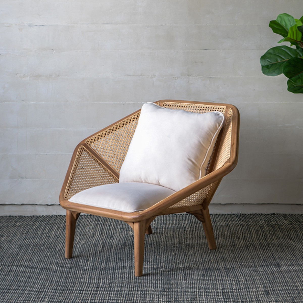 Artekko Tectona Πολυθρόνα από Ξύλο Teak/Ρατάν Φυσικό (105x82x75)cm